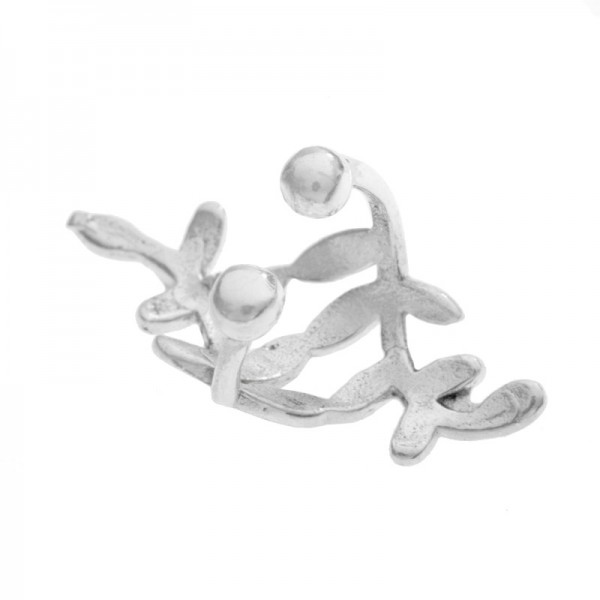 Pendientes ear cuff laurel Plata de Ley - Karissma
