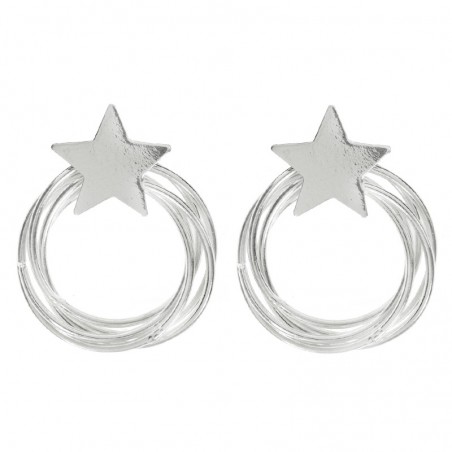 Pendientes estrella con aros Plata de Ley - Karissma