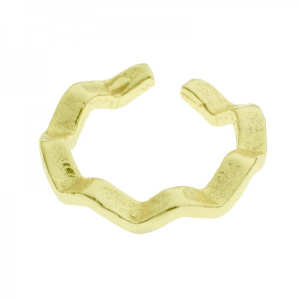 Ear cuff dorado onda Plata de Ley - Karissma