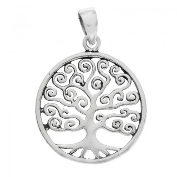 Colgante árbol de la vida ramas espiral Plata de Ley - Karissma
