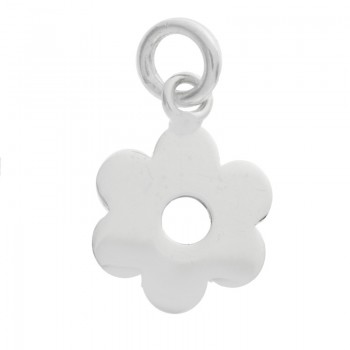 Colgante flor plana Plata de Ley - Karissma