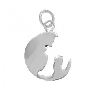 Colgante silueta gato Plata de Ley - Karissma