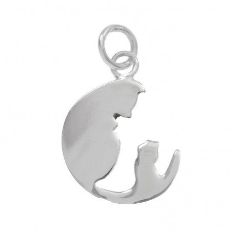 Colgante silueta gato Plata de Ley - Karissma
