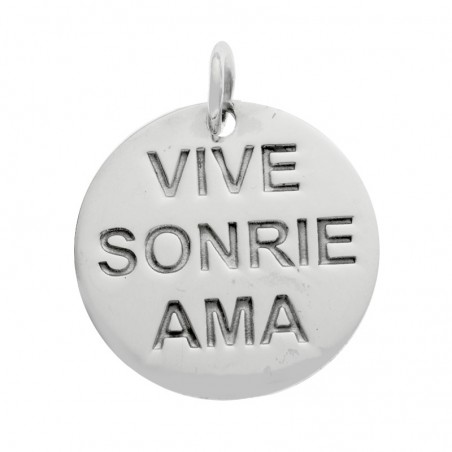 Colgante Vive Sonríe y Ama Plata de Ley - Karissma