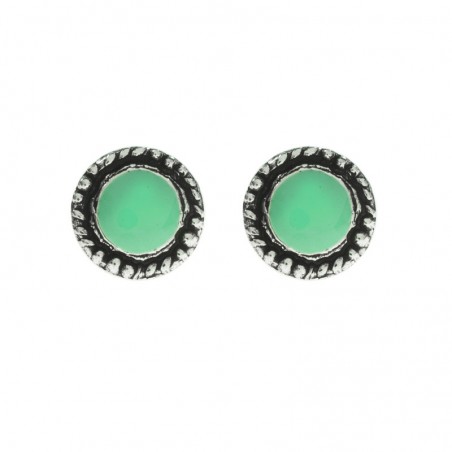 Pendientes XS esmalte turquesa Plata de Ley - Karissma