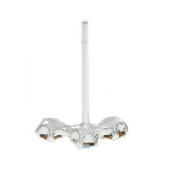 Pendientes triple circonita de colores Plata de Ley - Karissma 2