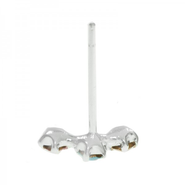 Pendientes triple circonita de colores Plata de Ley - Karissma