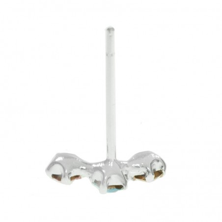 Pendientes triple circonita de colores Plata de Ley - Karissma