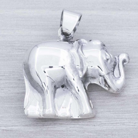 Colgante elefante realista Plata de Ley