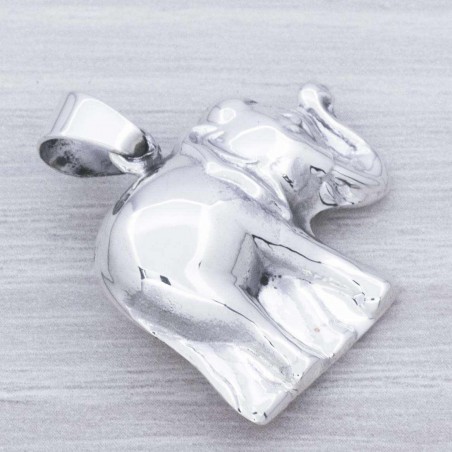 Colgante elefante realista Plata de Ley