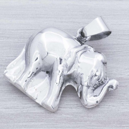 Colgante elefante realista Plata de Ley