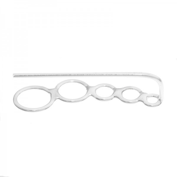 Pendiente trepador círculos Plata lisa de Ley 925