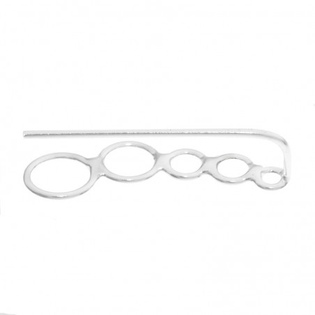 Pendiente trepador círculos Plata lisa de Ley 925