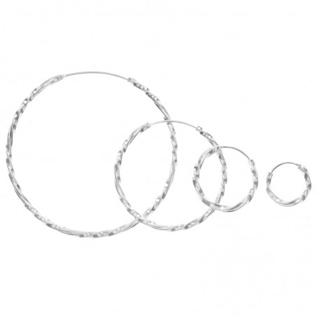 Pendientes aro retorcido Plata de Ley 925