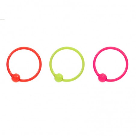 Pack 20 piercing flúor con bola Plata de Ley - Karissma