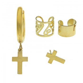 Set de pendientes con aro cruz - Karissma