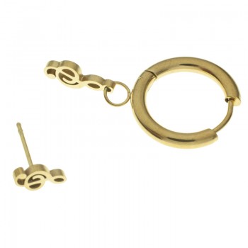 Set de pendientes con aro clave de Sol acero - Karissma 2