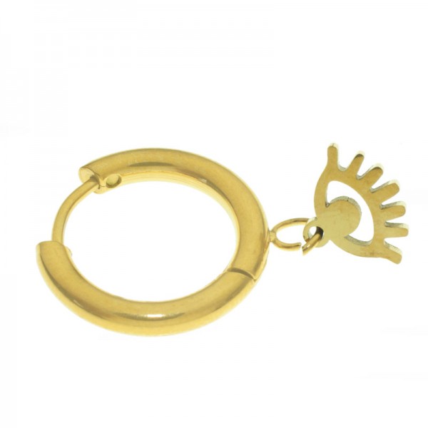 Set de pendientes con aro con ojo acero - Karissma