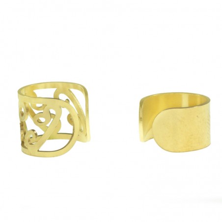 Set de pendientes con aro con árbol de la vida acero - Karissma