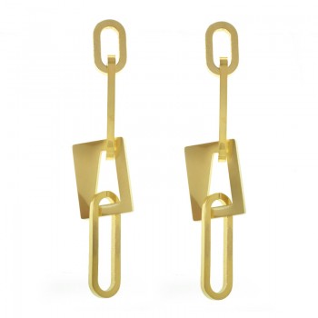 Pendientes dorados largos eslabón cadena - Karissma