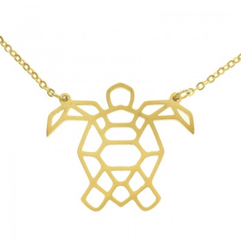 Collar tortuga geométrica acero - Karissma