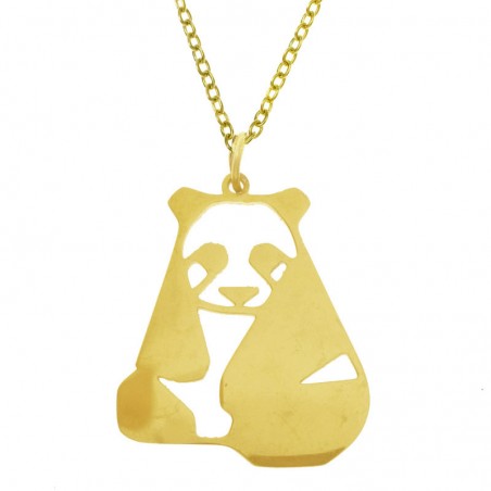 Collar panda geométrico acero - Karissma