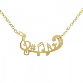 Collar símbolos musicales acero - Karissma