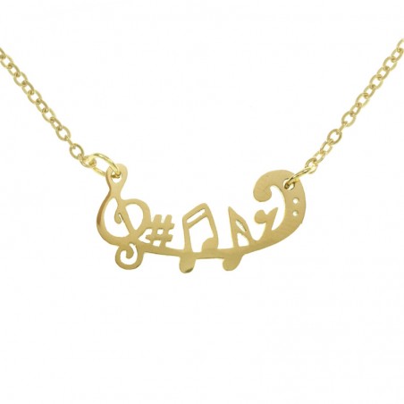 Collar símbolos musicales acero - Karissma