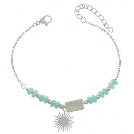 Pulsera con colgante sol y abalorios acero - Karissma