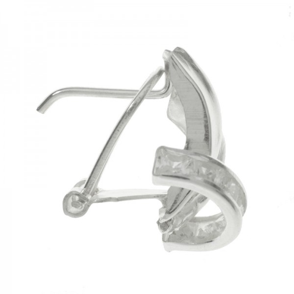 Pendientes con banda de circonitas & cierre omega - Karissma