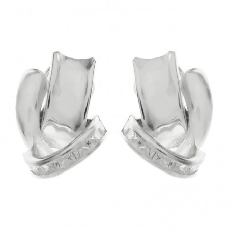 Pendientes con banda de circonitas & cierre omega - Karissma