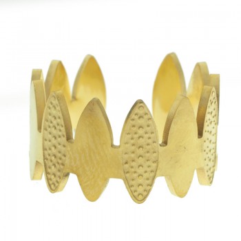 Anillo ajustable púas acero dorado - Karissma