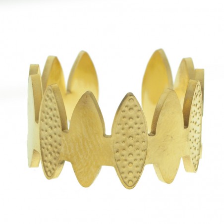 Anillo ajustable púas acero dorado - Karissma