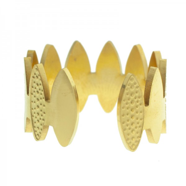 Anillo ajustable púas acero dorado - Karissma