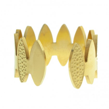 Anillo ajustable púas acero dorado - Karissma