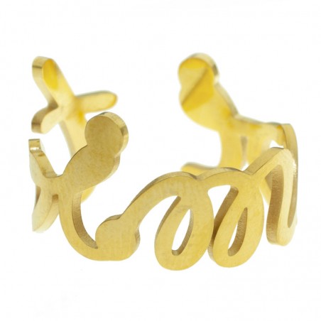 Anillo ajustable Toi Moi Tú y yo acero dorado - Karissma
