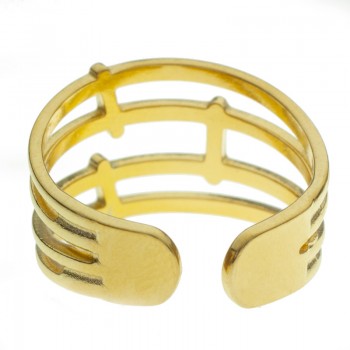 Anillo ajustable 4 líneas acero dorado o plateado - Karissma 2