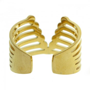 Anillo ajustable líneas con V de acero - Karissma 2