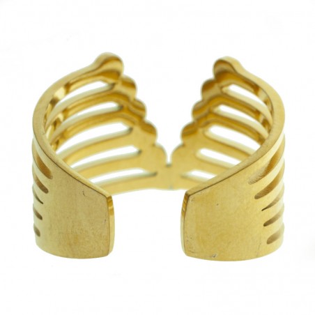 Anillo ajustable líneas con V de acero - Karissma