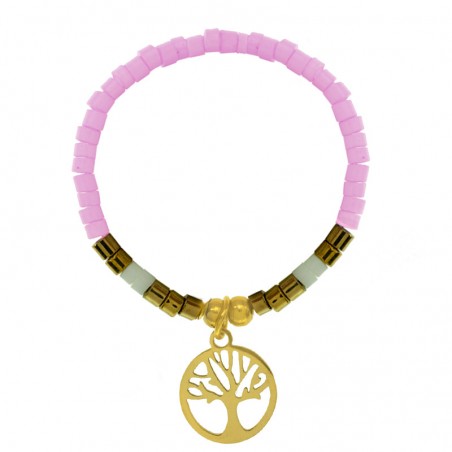 Anillo elástico mostacilla con colgante de acero - Karissma