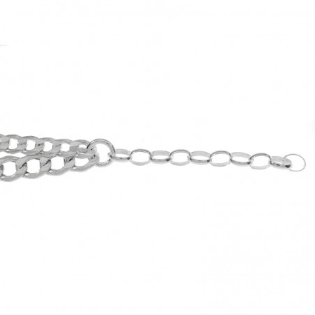 Pulsera doble eslabón grumet Plata de Ley - Karissma