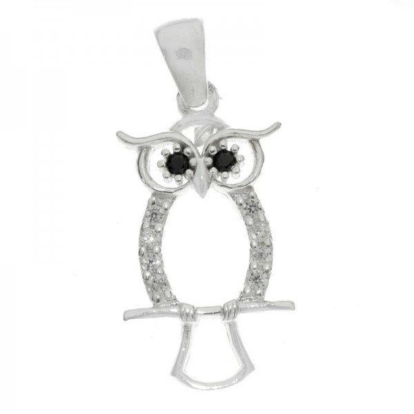 Collar búho con circonitas Plata de Ley | Karissma