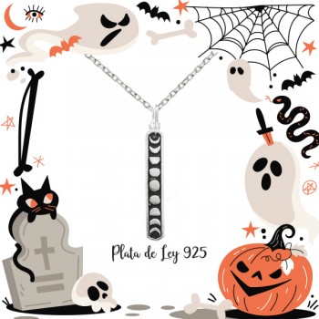 Collar fases lunares vertical Plata de Ley | Karissma