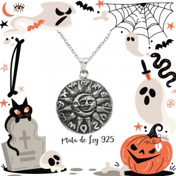 Collar Sol & Luna con horóscopo Plata de Ley| Karissma