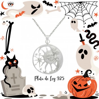 Collar sol & luna Plata de Ley lisa |Karissma