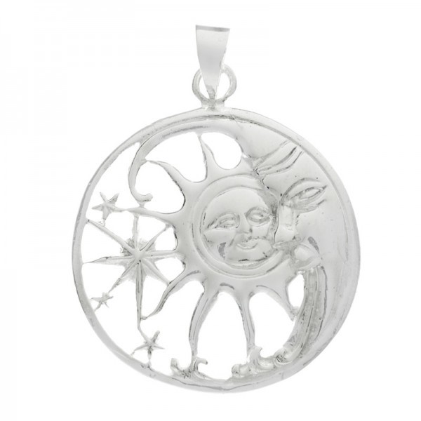 Collar sol & luna Plata de Ley lisa |Karissma