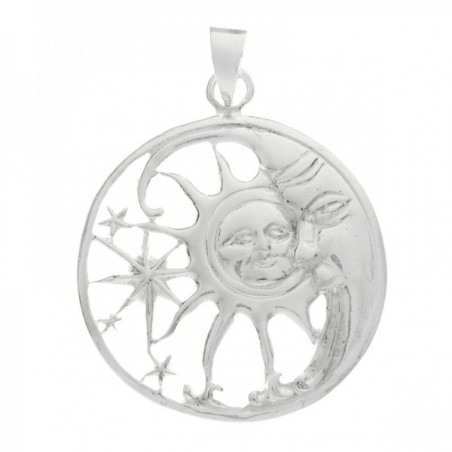 Collar sol & luna Plata de Ley lisa |Karissma