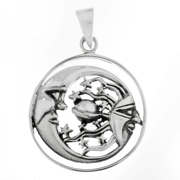 Collar sol & luna universo Plata de Ley |Karissma