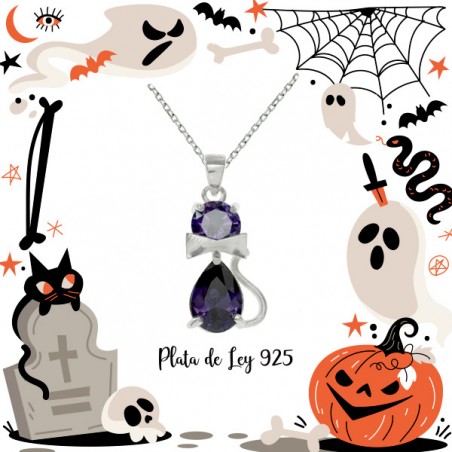 Collar gato Zirconia Plata de Ley |Karissma