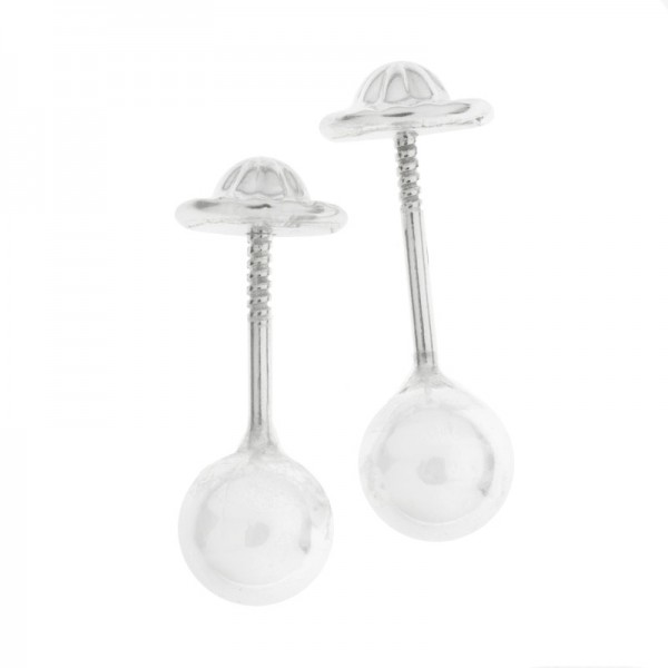 Pendientes bola con tuerca de seguridad Plata de Ley - Karissma